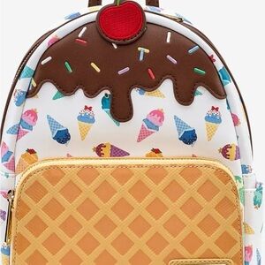 Loungefly x Disney Princess Ice Cream Cone Mini Backpack Handbag All-Over Print